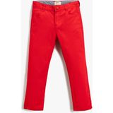 Koton Basic Dokuma Pantolon Pamuklu - 9 - 10 Yaş - Kırmızı