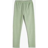 Koton Basic Fitilli Tayt Yeşil Renk Kız Çocuk Beli Lastikli Yumuşak Örme Kumaş - 4 - 5 Yaş