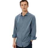 KOTON Basic Gömlek Slim Fit Yarım İtalyan Yaka Düğmeli