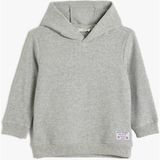 Koton Basic Kapşonlu Sweatshirt Gri Uzun Kollu Erkek Çocuk İçin Truvakar Kol Dokulu - 7 - 8 Yaş