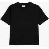 Koton Basic Kısa Kollu Oversize Tişört Erkek Çocuk Pamuklu Günlük Siyah Renk - 6 - 7 Yaş