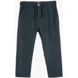 Koton Basic Pantolon Cepli Beli Bağlamalı Viskon Kumaş - 7 - 8 Yaş - Lacivert
