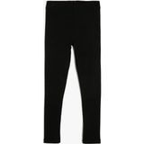 Koton Basic Ribanalı Tayt Siyah Renk Beli Lastikli Kız Çocuk İçin Rahat Kullanım - 6 - 7 Yaş