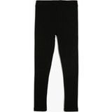 Koton Basic Ribanalı Tayt Siyah Renkli Kız Çocuk Beli Lastikli Rahat Kullanım İçin - 5 - 6 Yaş