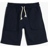 Koton Basic Şort Beli Bağlamalı Cepli Erkek Çocuk Desensiz Regular Fit Yazlık Rahat Kesim - 5 - 6 Yaş - Lacivert