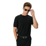 Koton Basic Tişört Dokulu Elastik Bitişli Kısa Kollu Bisiklet Yaka Regular Fit