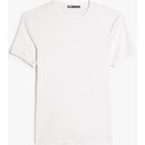 Koton Basic Tişört Erkek Kısa Kollu Bisiklet Yaka Pamuklu Klasik Fit Beyaz Renk - XL