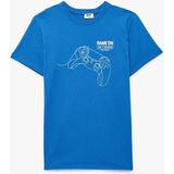 Koton Baskılı Bisiklet Yaka Mavi Erkek Çocuk T-Shirt 6SKB10525TK - Açık Mavi - 7 - 8 Yaş