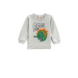 Koton Baskılı Bisiklet Yaka Uzun Kollu Erkek Bebek Sweatshirt