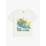 Koton Baskılı Ekru Erkek T-Shirt 4SMB10213TK-A
