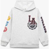 Koton Baskılı Gri Uzun Kollu Kapşonlu Sweatshirt Erkek Çocuk İçin Rahat Kalıp Tasarım - 5 - 6 Yaş
