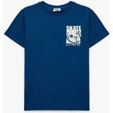 Koton Baskılı Mavi Erkek Çocuk T-Shirt 6SKB10114TK - Açık Mavi - 7 - 8 Yaş
