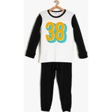 Koton Baskılı Pijama Seti Erkek Çocuk 6 - 7 Yaş Günlük Stil Ekru Renkli Rahat Tasarım