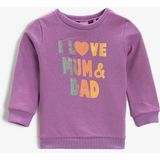 Koton Baskili Sweatshirt - 18 - 24 Ay - Mor
