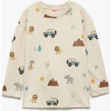 Koton Baskılı Uzun Kollu Pamuklu Tişört Erkek Çocuk İçin Oversize Günlük Stil 18 - 24 Ay - Ekru