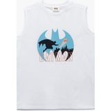 Koton Batman Baskılı Kolsuz Bisiklet Yaka Atlet Erkek Çocuklar İçin Rahat Kesim Polyester Karışımlı - 7 - 8 Yaş - Beyaz