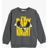 Koton Batman Lisanslı Uzun Kollu Sweatshirt Antrasit Erkek Çocuk Pamuklu Truvakar Kol - 9 - 10 Yaş