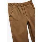 Koton Beli Bağcıklı Cep Detaylı Viskon Karışımlı Jogger Pantolon - Kahve - Relax - 18 - 24 Ay