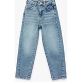 Koton Beli Lastikli Düğmeli Rahat Kesim Denim Pantolon - Mavi - Relax - 11 - 12 Yaş