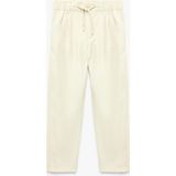 Koton Beli Lastikli Düğmeli Viskon Basic Pantolon - Ekru - Regular - 11 - 12 Yaş
