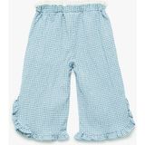 Koton Beli Lastikli Fırfır Detaylı Pötikare Pantolon - Mavi - 4 - 5 Yaş - Regular