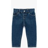 Koton Beli Lastikli Indigo Erkek Bebek Jean Pantolon 6SMB40010TD - İndigo - 12 - 18 Ay