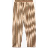 Koton Beli Lastikli Viskon Karışımlı Oversize Çizgili Pantolon - Kahve - 18 - 24 Ay