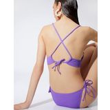 Koton Bikini Üstü Bralet Çapraz Askılı Kaplı Dokulu