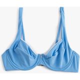 Koton Bikini Üstü Dantel Şeritli Balenli - 34 - Mavi