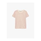 Koton Bisiklet Yaka Çizgili Pembe Kadın T-Shirt 6SAL10048IK