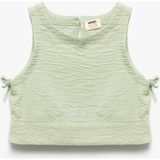 Koton Bisiklet Yaka Dokulu Kolsuz Crop Bluz - 5 - 6 Yaş - Yeşil