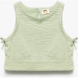 Koton Bisiklet Yaka Dokulu Kolsuz Crop Bluz - 6 - 7 Yaş - Yeşil