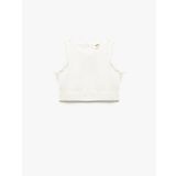Koton Bisiklet Yaka Dokulu Kolsuz Crop Bluz