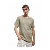 Koton Bisiklet Yaka Dokulu Tok Kumaş Kısa Kollu Pamuklu Slim Fit Tişört
