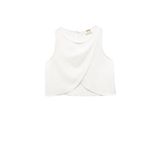 Koton Bisiklet Yaka Kolsuz Asimetrik Kesim Viskon Crop Bluz