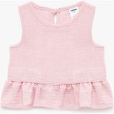 Koton Bisiklet Yaka Kolsuz Fırfırlı Bluz - Pembe - 4 - 5 Yaş