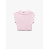 Koton Bisiklet Yaka Kolsuz Modal Karışımlı Slim Fit Crop Kadın Tişört Pembe 5sal10053ık Gül