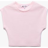 Koton Bisiklet Yaka Kolsuz Modal Karışımlı Slim Fit Crop Kadın Tişört - Pembe