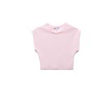 Koton Bisiklet Yaka Kolsuz Modal Karışımlı Slim Fit Crop Kadın Tişört