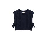 Koton Bisiklet Yaka Kolsuz Saç Örgü Dokulu Fiyonklu Crop Okul Süveteri