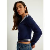 Koton Bisiklet Yaka Normal Lacivert Kazak Kadın 5WAK90433HT702