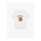 Koton Bisiklet Yaka Pamuklu Baskılı Beyaz Kadın T-Shirt 6SAK50034EK