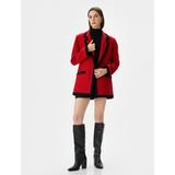 Koton Blazer Tüvit Ceket Düğmeli Regular Fit - Kırmızı - 34