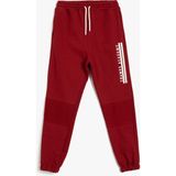 Koton Bordo Jogger Eşofman Altı Erkek Çocuk Beli Bağlamalı Lastikli Paça Cepli Şardonlu - 11 - 12 Yaş