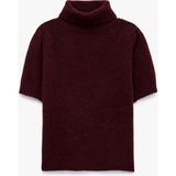Koton Boxy Fit Dik Yaka Kısa Kollu Peluş Kazak - Mor