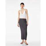 Koton Bürümcük Kumaş Dokulu Slim Fit Midi Kalem Etek - Siyah