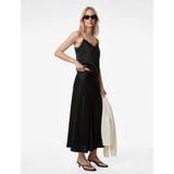 Koton Çan Kesim Dantel Detaylı Midi Saten Etek - Siyah - 34