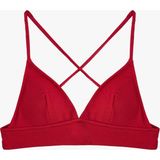 Koton Çapraz Askılı Dokulu Bralet Bikini Üstü - 34 - Bordo