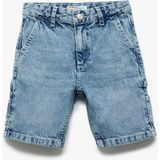 Koton Cep Detaylı Denim Şort Erkek Çocuk İçin Desensiz Rahat Kesim Yazlık - 6 - 7 Yaş - Lacivert