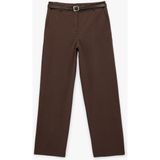 Koton Cepli Kemerli Viskon Karışımlı Geniş Paça Pantolon - Kahve - Regular - 42